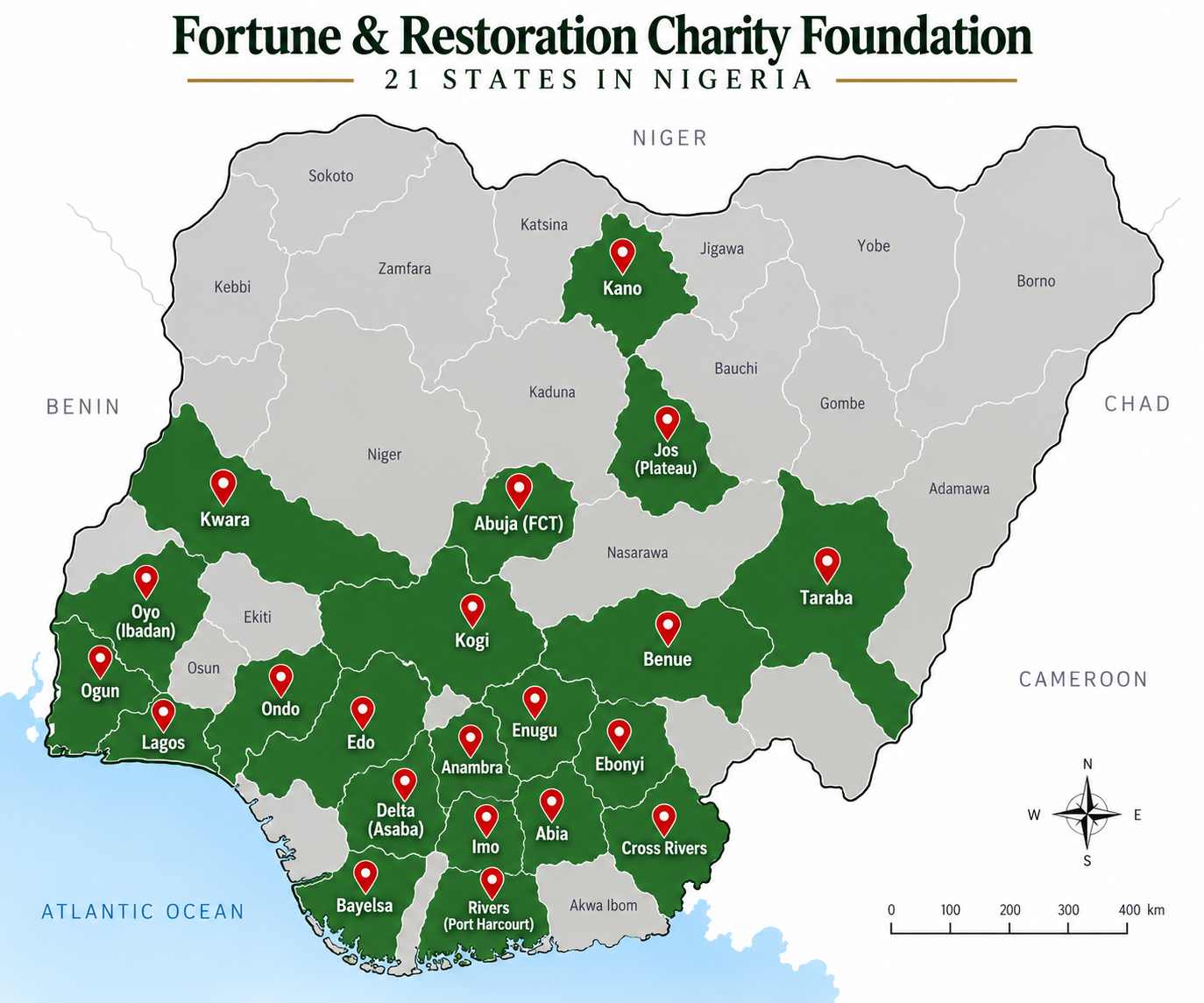 Fortune and Restoration Charity Foundation network across 21 Nigerian states